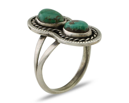 Navajo Handmade Ring 925 Silver Natural Turquoise Native American Artist C.80's