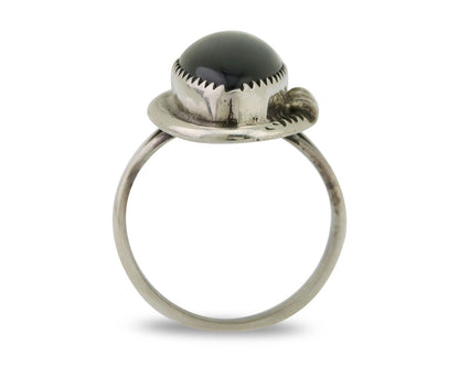 Navajo Handmade Ring 925 Silver Black Onyx Native American Artist C.80's