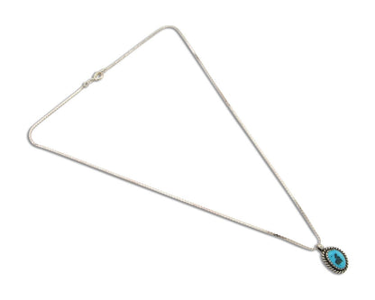 Navajo Necklace 925 Silver Natural Turquoise Artist Native American C.80's
