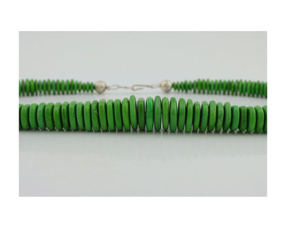 Navajo Necklace 925 Silver Green Apple Mojave Turquoise Native American Artist