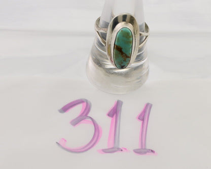 Navajo Handmade Ring 925 Silver Blue Turquoise Artist Signed Kachina C.80's