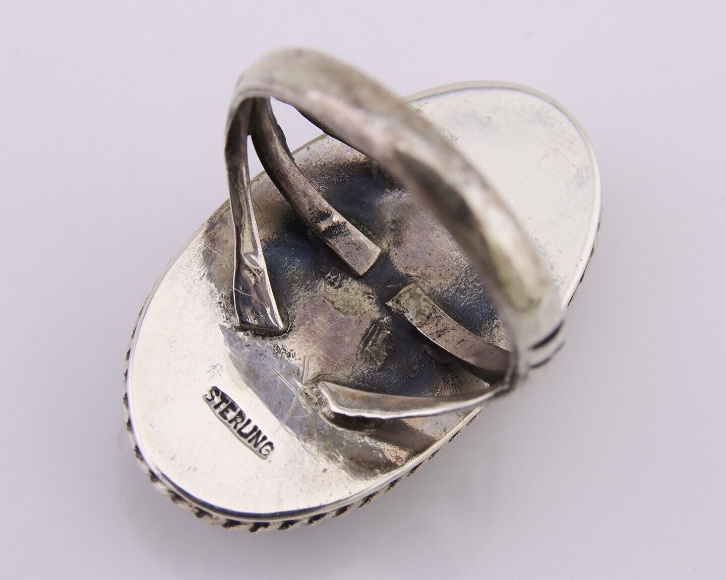 Navajo Ring 925 Silver Natural Blue Turquoise Native American Artist C.80's