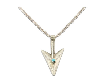 Navajo Sterling Silver Necklace Authentic Turquoise Vintage Handmade