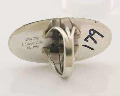 Navajo Ring 925 Silver Natural Turquoise Artist Signed William Denetdale C.80's