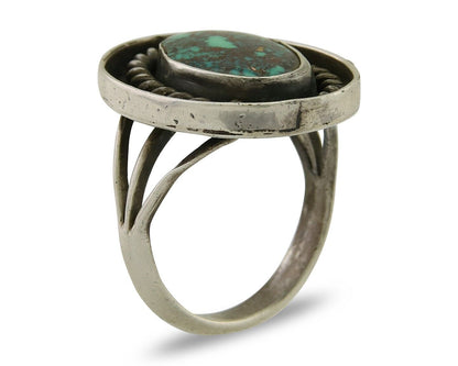 Navajo Handmade Ring 925 Sterling Silver Natural Turquoise Native Artist C.80's