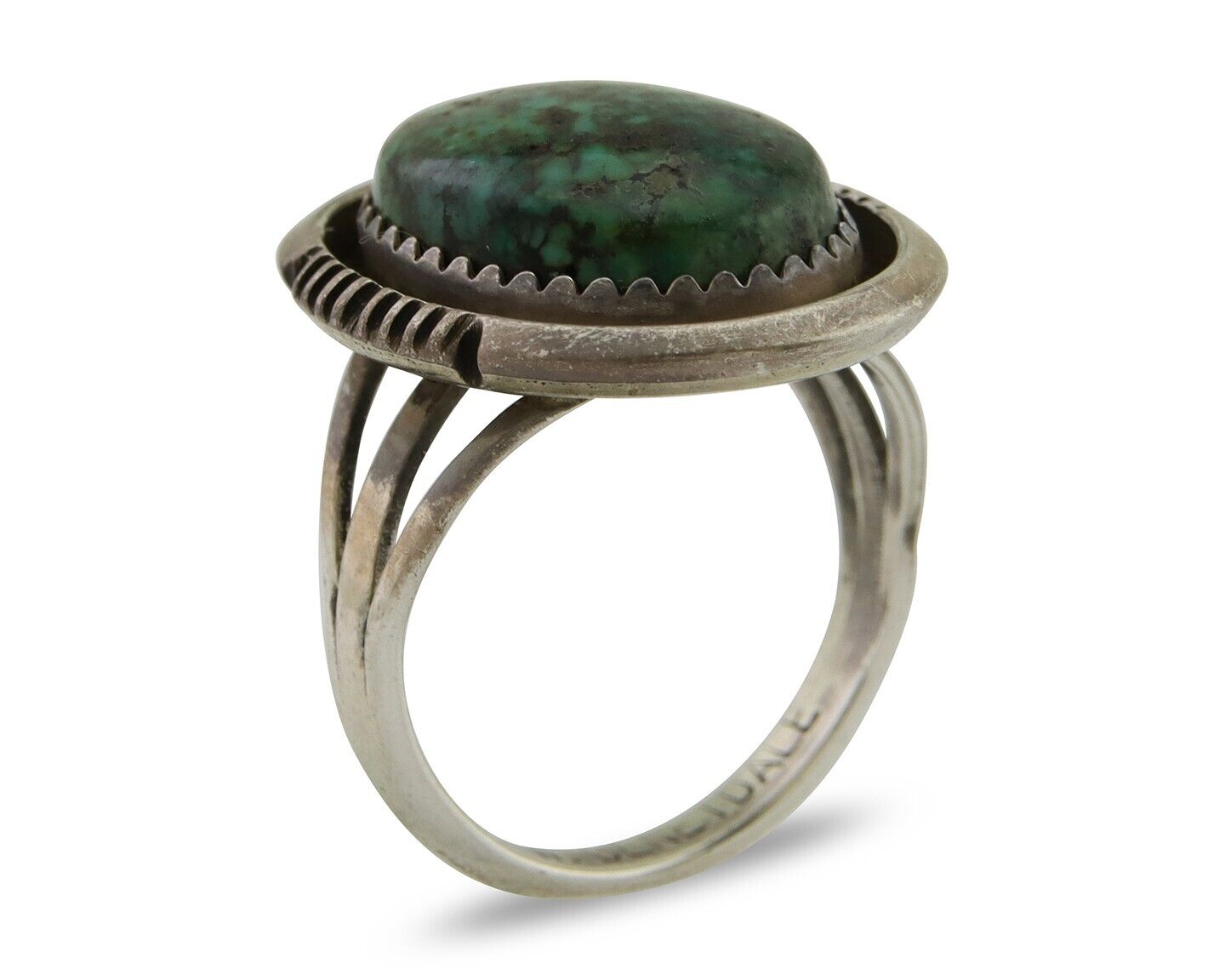 Navajo Ring 925 Silver Turquoise Artist Siged William Denetdale C.80's