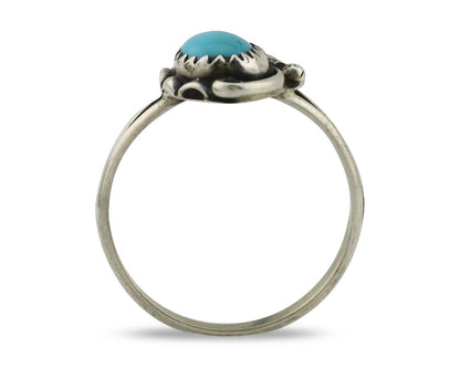 Navajo Ring 925 Silver Turquoise Artist Signed SkyStone Creations C.80's