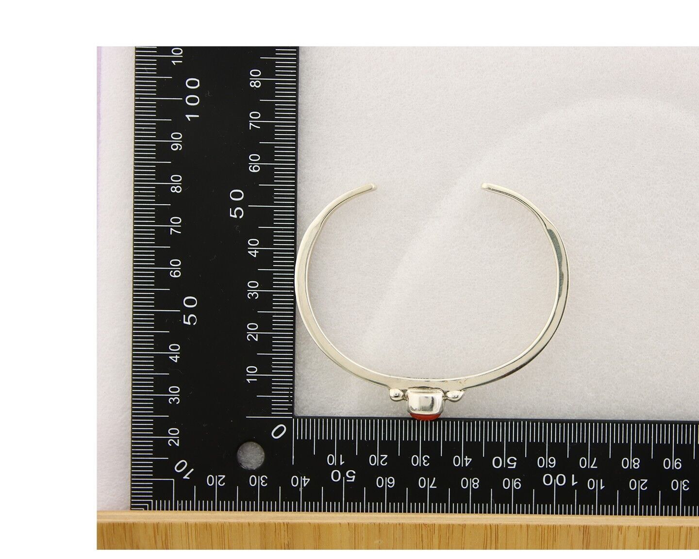 Navajo Bracelet .925 Silver Mediterranean Red Coral Cuff Native Artist C.80's