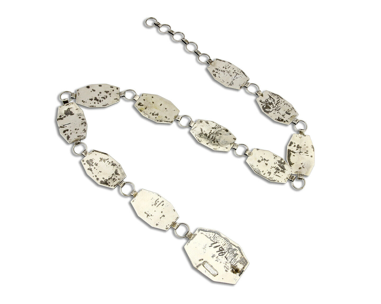 Navajo Concho Belt .925 Silver Pictograph Overlay Signed LE C.1980's