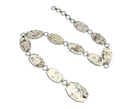 Navajo Concho Belt .925 Silver Pictograph Overlay Signed LE C.1980's