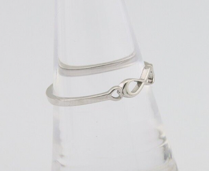 Infinity Heart Promise Ring 925 Solid Silver Size 7.25