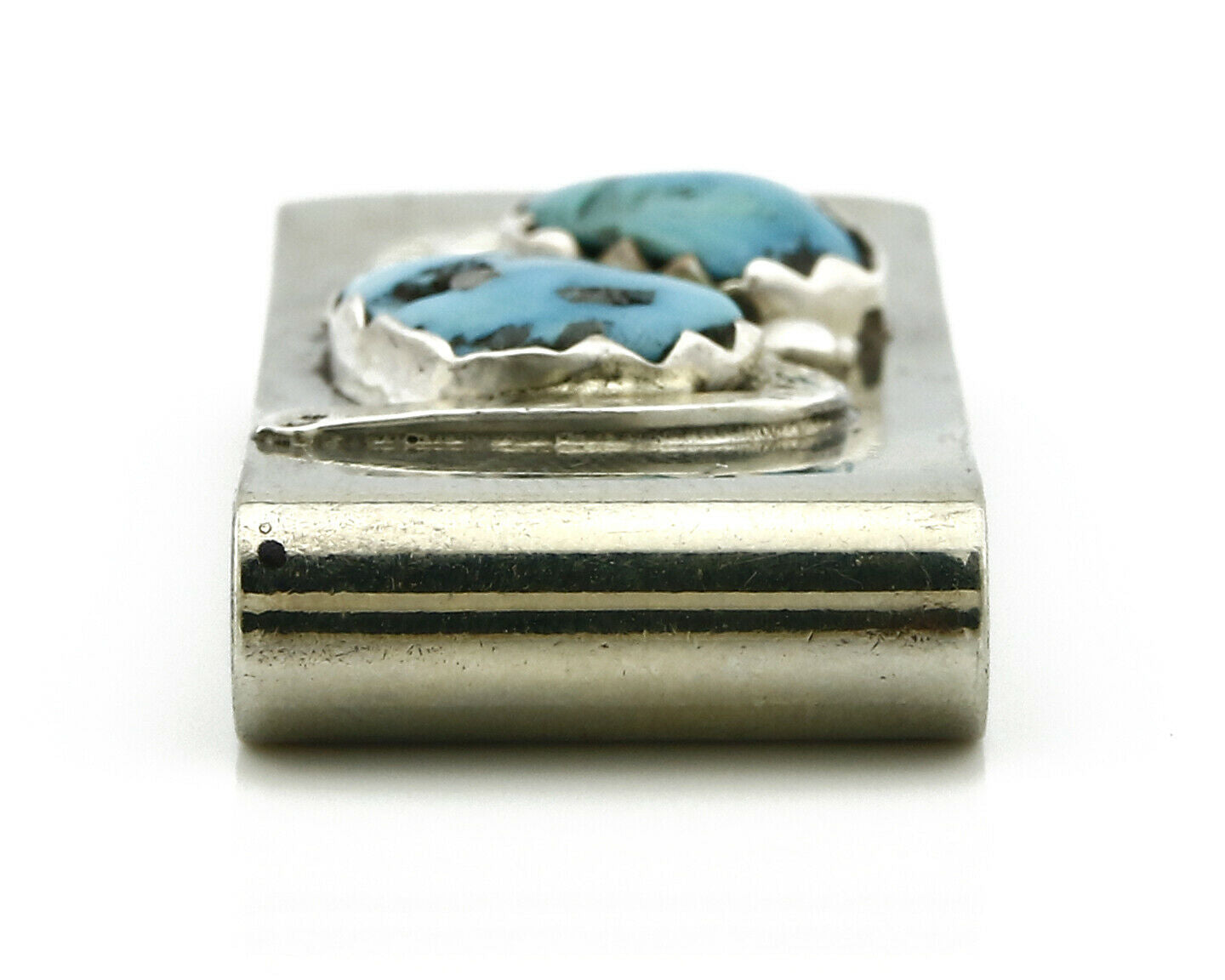 Navajo Money Clip .925 Silver & Nickle Sleeping Beauty Turquoise Artist Native