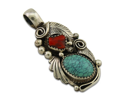 Navajo Necklace 925 Silver Spiderweb Turquoise Artist Signed Justin Morris C80s