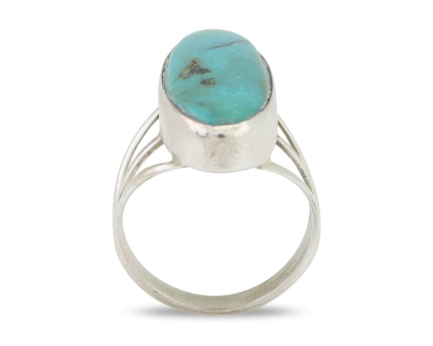Mens Navajo Ring 925 Silver Natural Turquoise Native American Artist C.80's