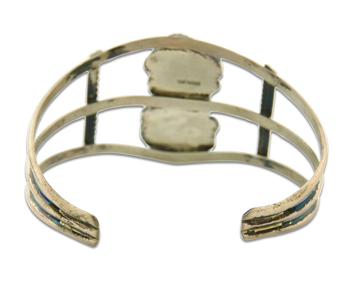 Navajo Bracelet 925 Silver Natural Blue Turquoise Native American Artist C.80s