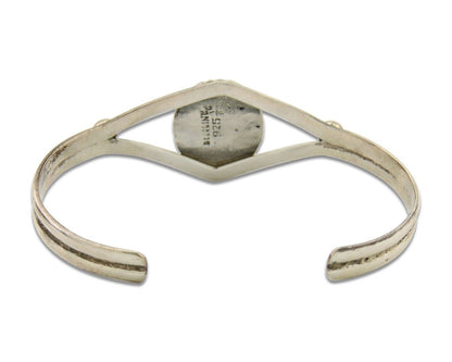 Navajo Cuff Bracelet 925 Silver Turquoise Native American Artist Handmade C.80's