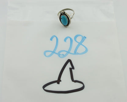 Navajo Handmade Ring 925 Silver Sleeping Beauty Artist Signed SC C.80's