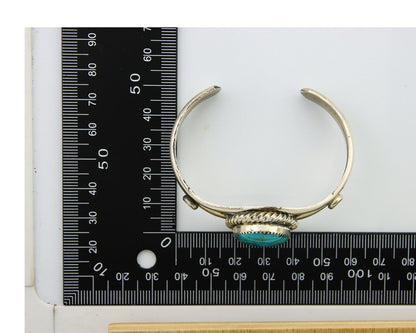 Navajo Bracelet 925 Silver Cuff Turquoise Handmade Artist Signed MM Rogers C80's