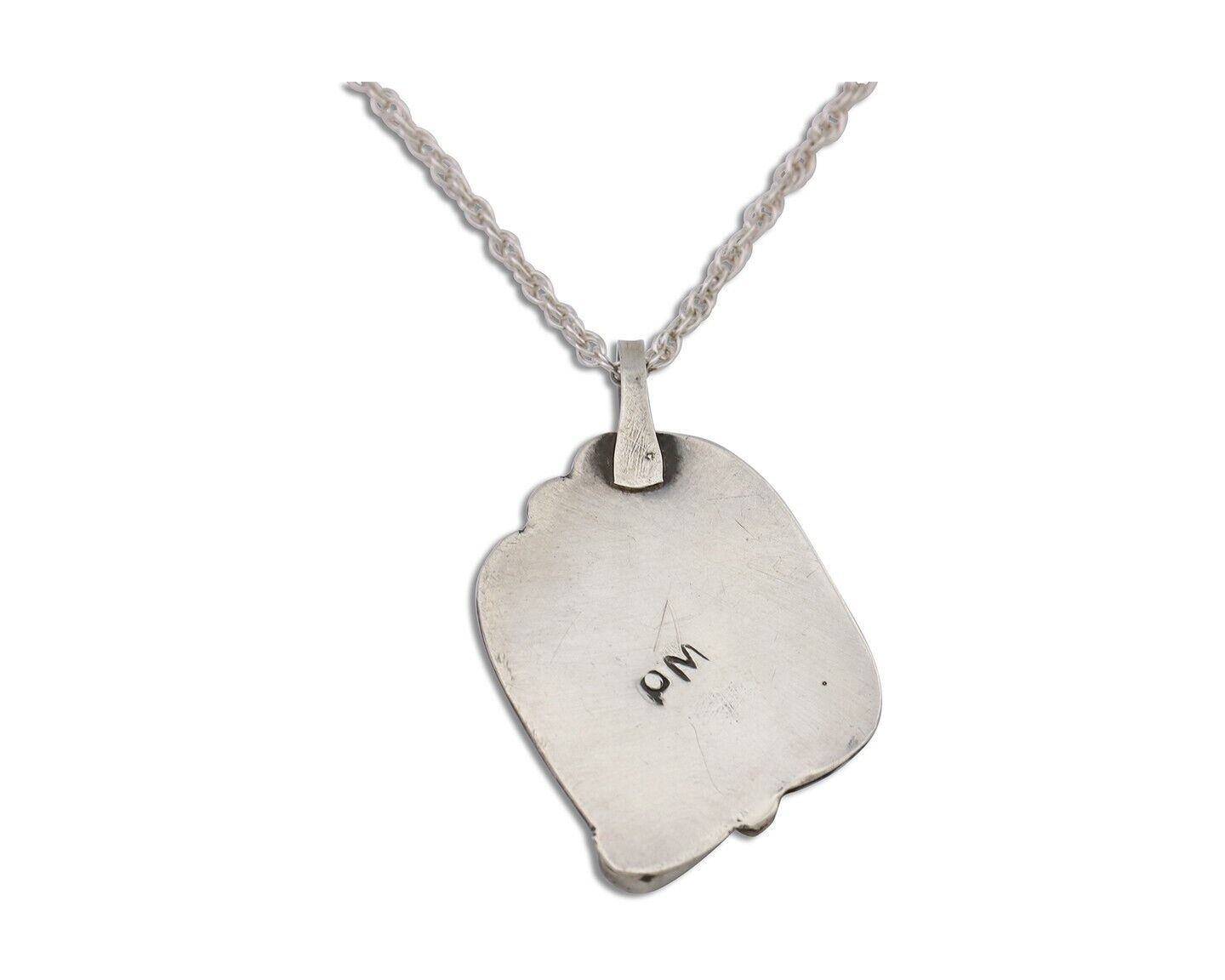 Navajo Turquoise Handmade Necklace 925 Silver Artist Signed PM C.80s