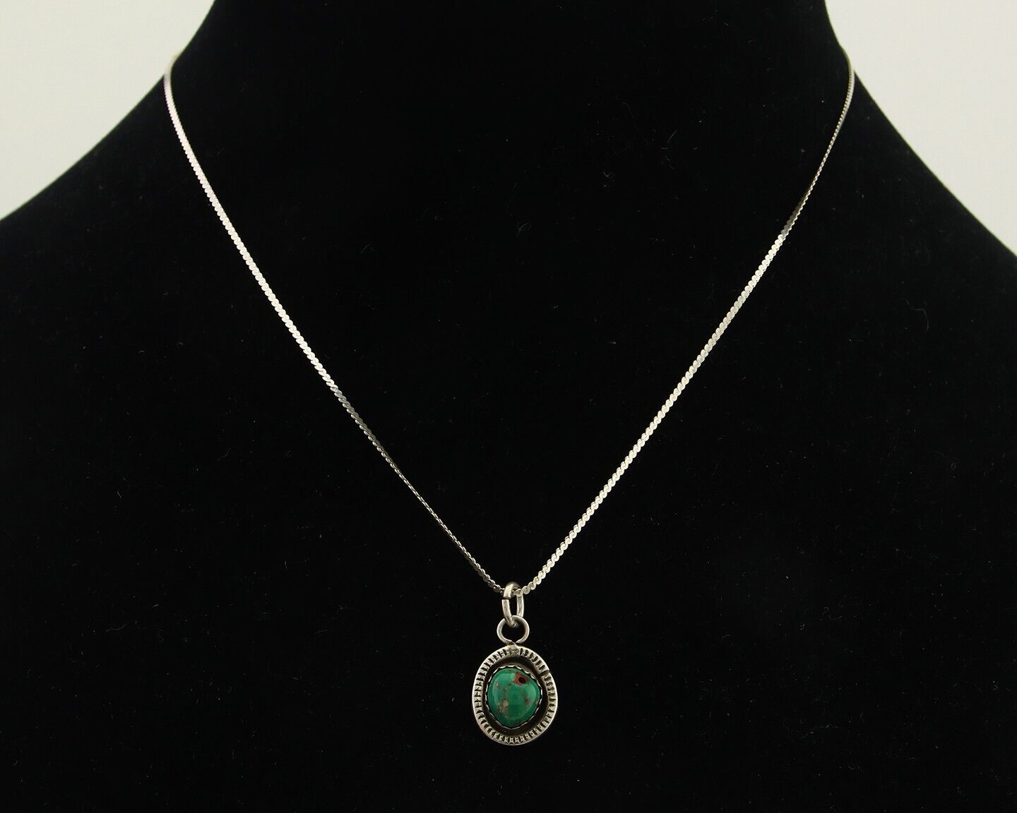 Navajo Necklace 925 Silver Natural Turquoise Artist Signed G Yazzie C.80's