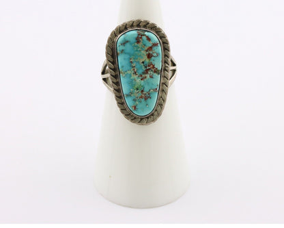Navajo Ring .925 Silver Blue Turquoise Artist Signed Doug Zachary C.80's