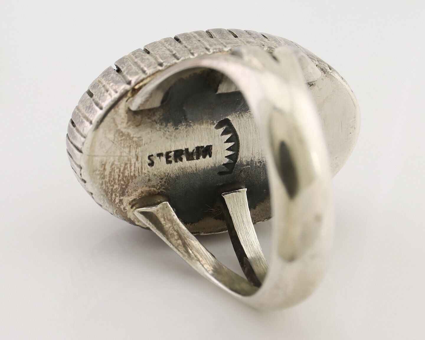 Navajo Handmade Ring 925 Silver Turquoise Signed Native American C.80's