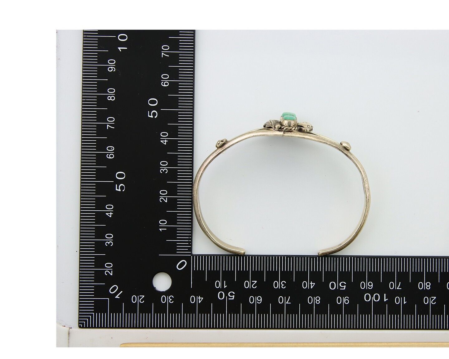 Navajo Bracelet 925 Silver Cuff Turquoise Handmade Native Artist C.80's