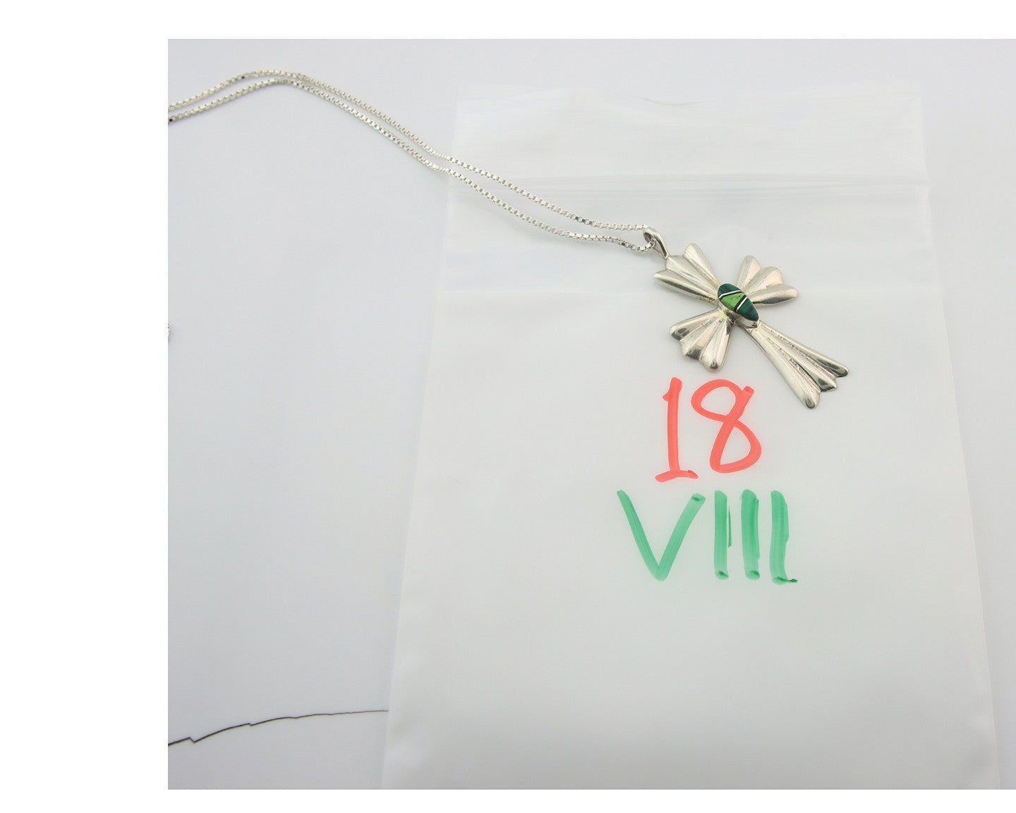 Navajo Cross Necklace Sterling Silver Authentic Natural Gemstones Signed M