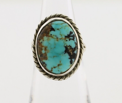 Navajo Ring 925 Silver Kingman Turquoise Native American Artist C.80's