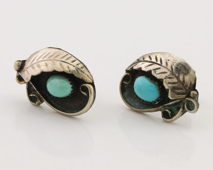 Navajo Earrings 925 Silver Natural Turquoise Native American Artist C.80's