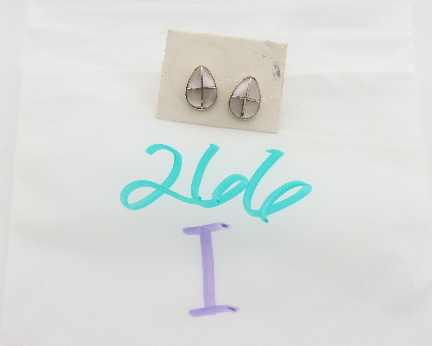 Navajo Earrings 925 Silver Pink Mussel Native American Artist C.80's