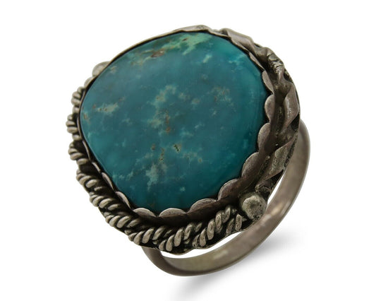 Men Navajo Ring 925 Silver Turquoise Native American Artist C.80's