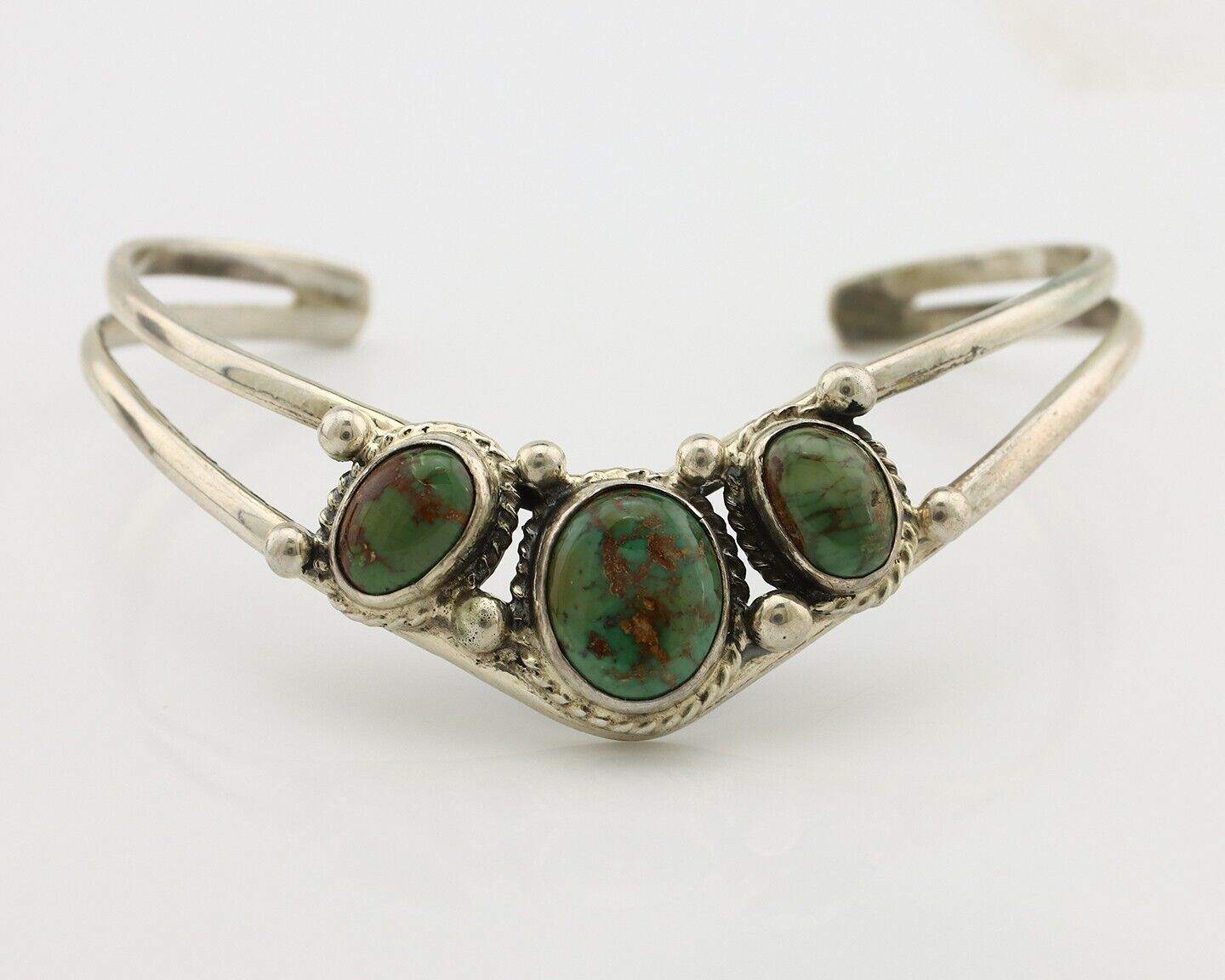 Navajo Bracelet 925 Silver Royston Turquoise Artist Signed MC C.80's