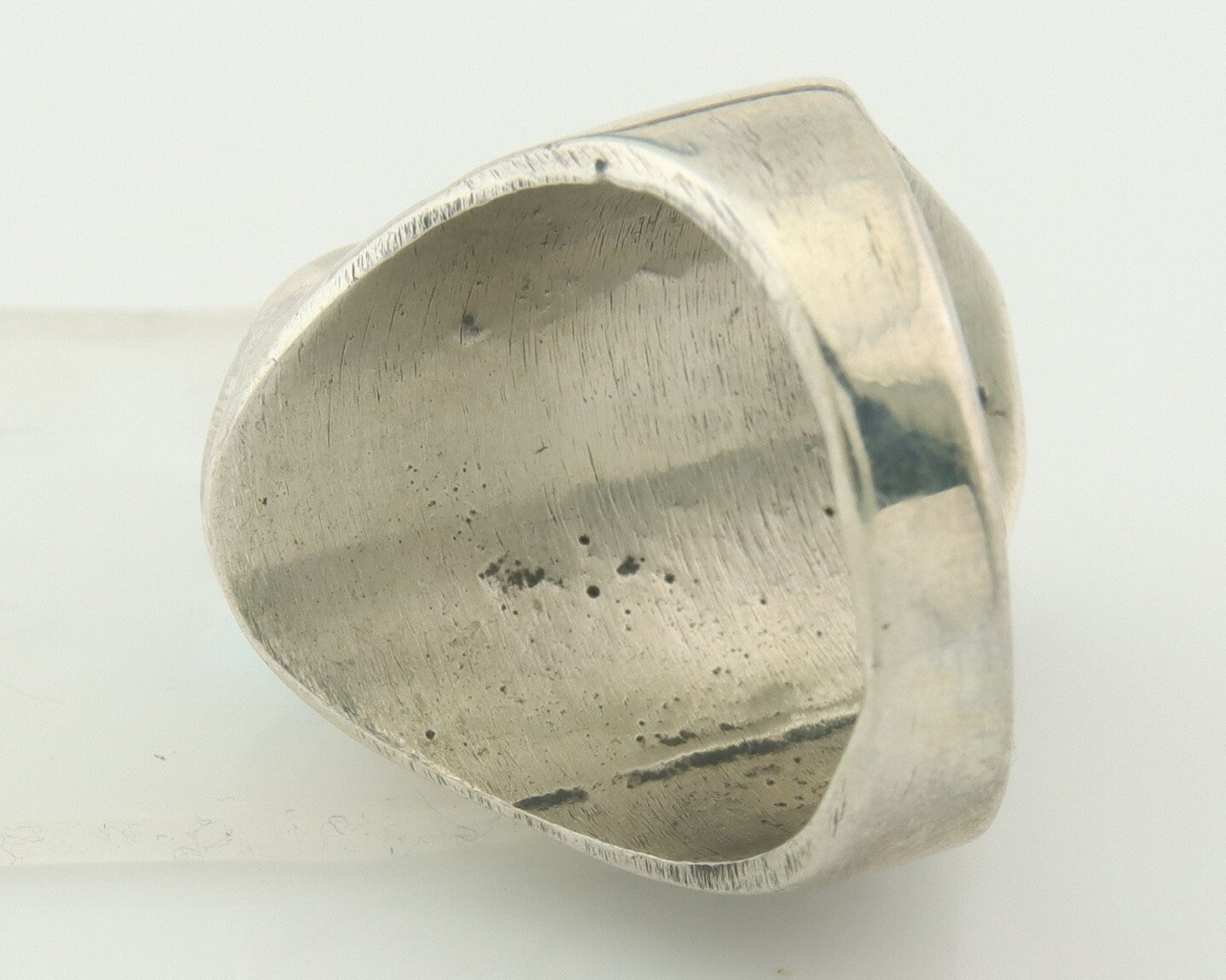 Men Heavy Navajo Ring 925 Sterling Natural Coral & Turquoise C.80's Size 11