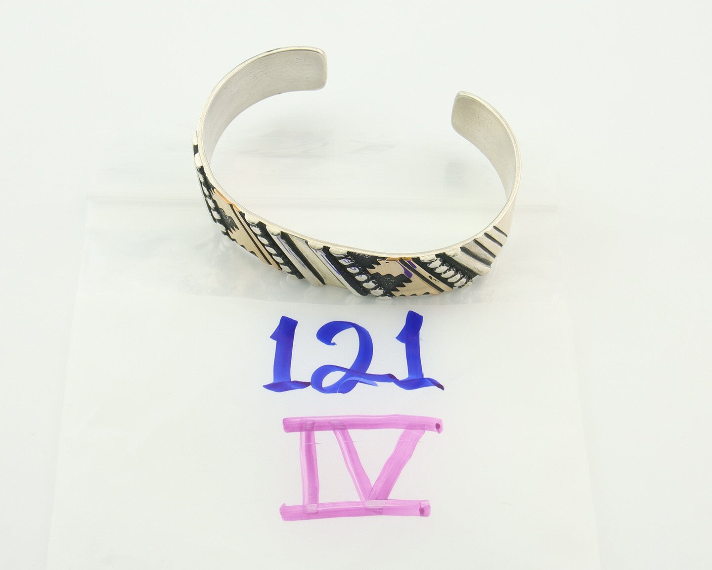 Navajo Bracelet Gold & 925 Silver Handmade 16 mm Wide Signed Thomas Singer C80s