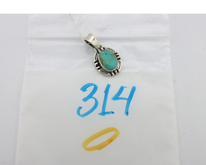 Navajo Necklace 925 Silver Arizona Turquoise Handmade Signed Gecko C.90's