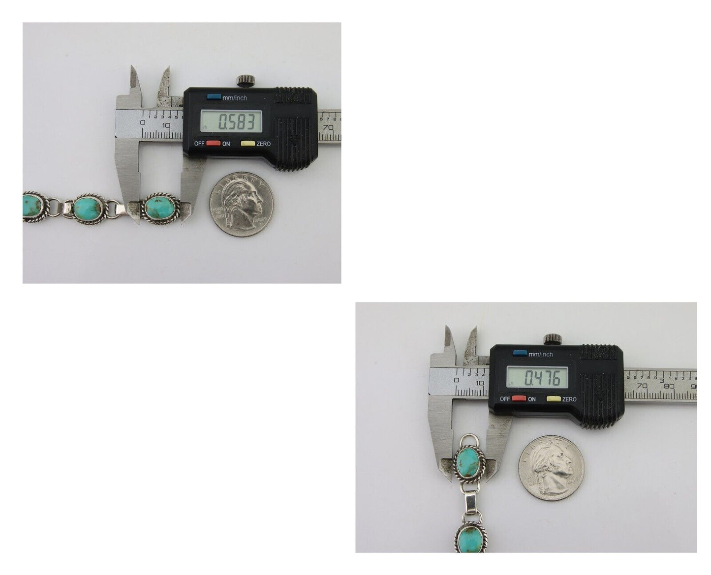 Navajo Bracelet 925 Silver Natural Blue Turquoise Native American Artist C.80's