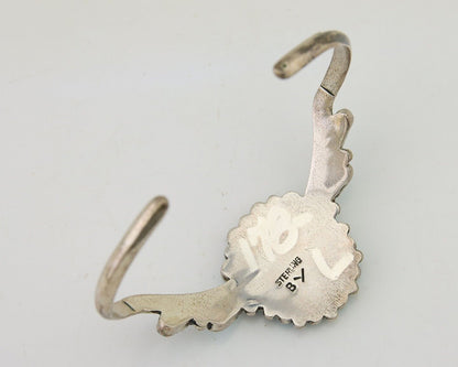 Navajo Bracelet 925 Silver Natural Blue Turquoise Signed BY C.80's