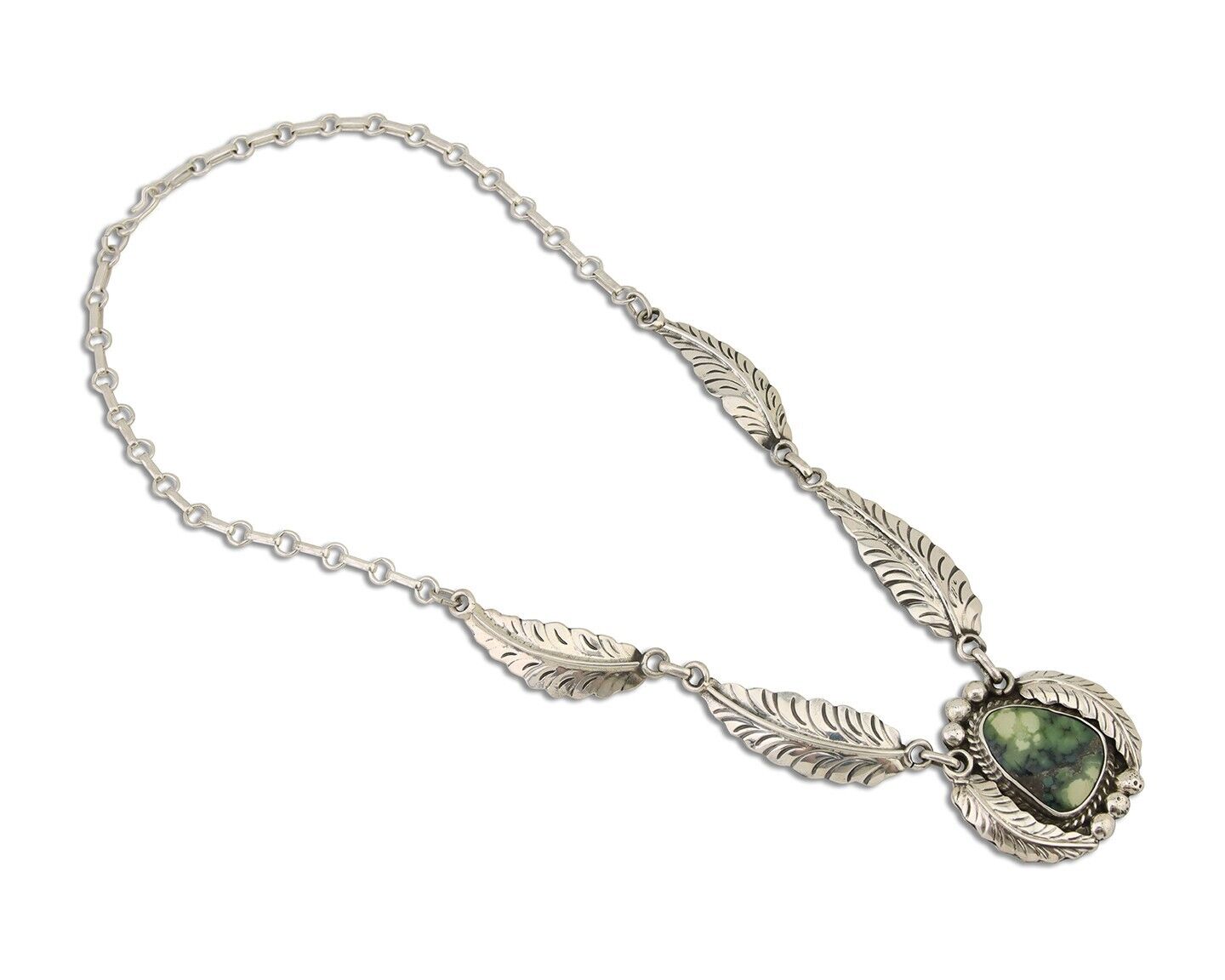 Navajo Necklace 925 Silver Natural Turquoise Artist Signed C Montoya C.80's