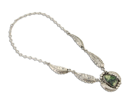 Navajo Necklace 925 Silver Natural Turquoise Artist Signed C Montoya C.80's