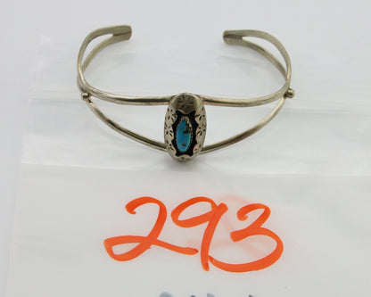 Navajo Cuff Bracelet 925 Silver Turquoise Cuff Artist Signed IJC C.80's