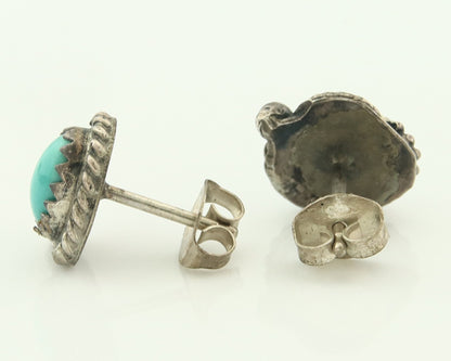 Navajo Earrings Sterling Silver Turquoise Vintage Stud Handmade