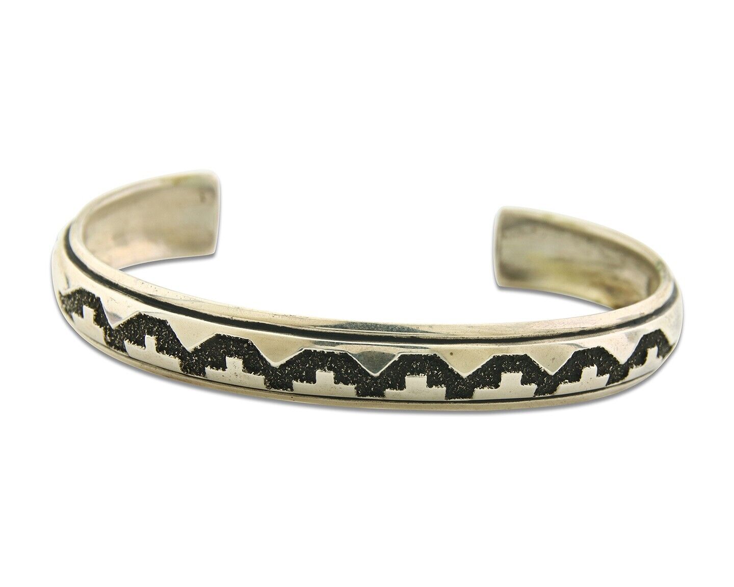 Navajo Bracelet 925 Silver Handmade Cuff Artist Signed Tommy Singer C.80's