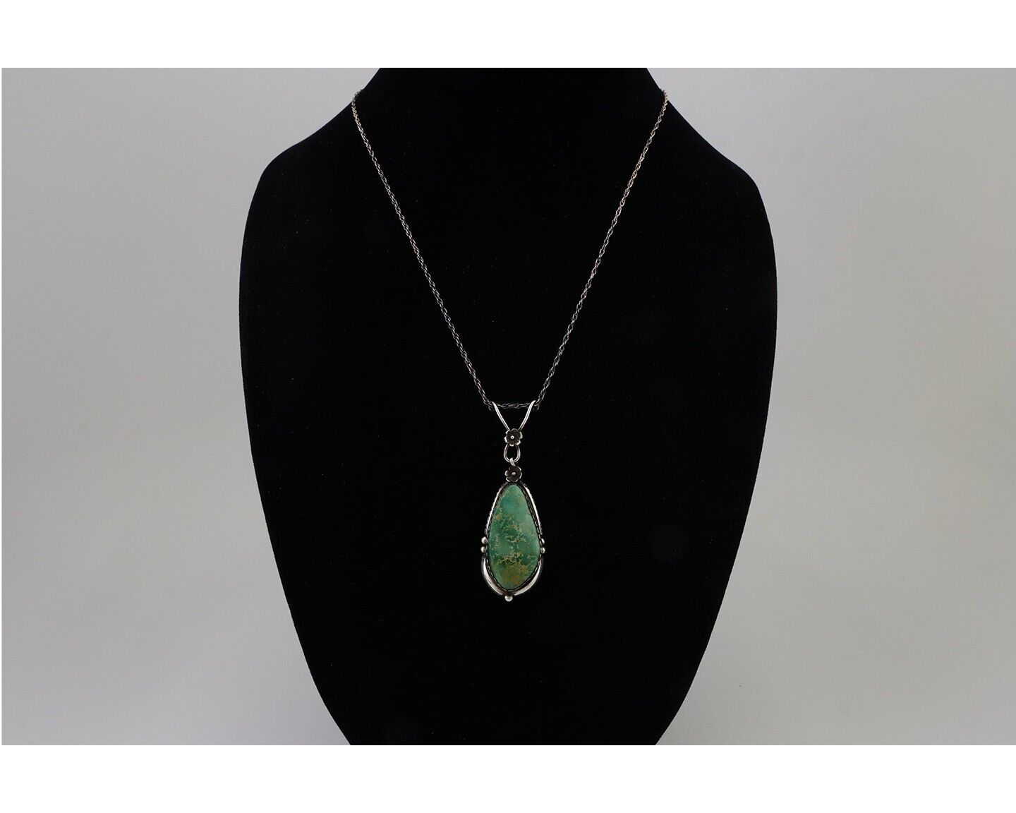 Navajo Pendant 925 Silver Royston Turquoise Signed Jennifer Begay C.90s