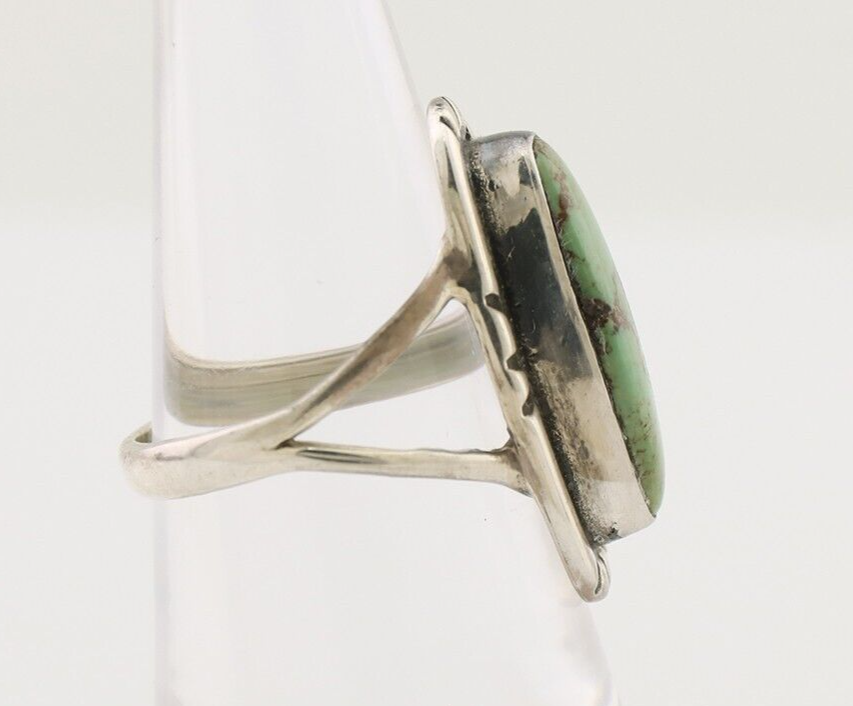 Navajo Handmade Ring 925 Silver Green Turquoise Artist Signed Kachina C.80's