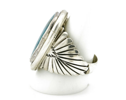 Navajo Ring .925 Silver Turquoise Handmade Signed Doug Zachary C.1980's