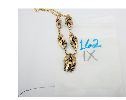 Navajo Necklace Sterling Silver & Gold Authentic Vintage Signed Justin Morris