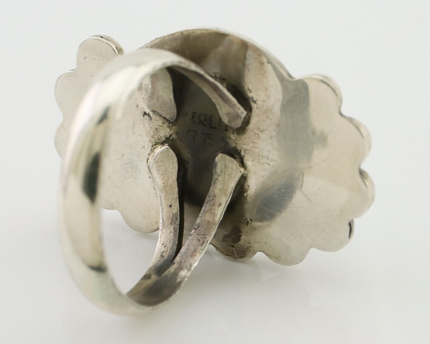 Navajo Ring 925 Silver Blue Turquoise Native American Artist C.80's