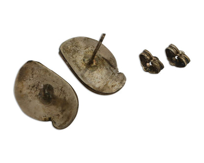 Navajo Earrings 925 Silver Natural Turquoise Native American Artist C.80's