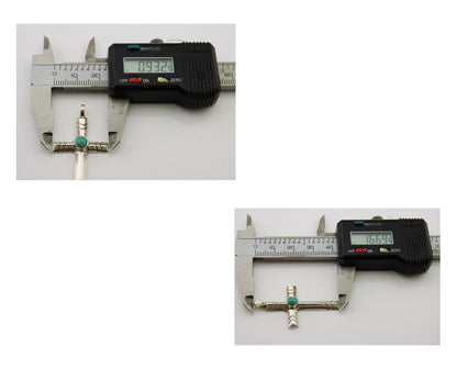 Navajo Sand Cast Cross Pendant 925 Silver Turquoise Artist Signed J Yazzie C.80s